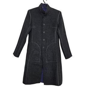 Sol Womens Alpaca Jacket Reversible Size Small Peru Blue Gray Classic